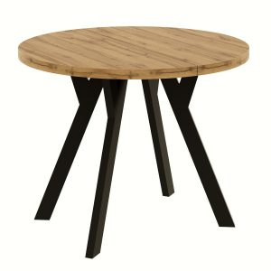 Stół okrągły ROKSI 100 cm rozkładany do 200 – dąb wotan 1066441 Stół okrągły ROKSI 100 cm rozkładany do 200 – dąb wotan 1066441