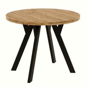 Stół okrągły ROKSI 90 cm rozkładany do 190 – dąb wotan 1000620
