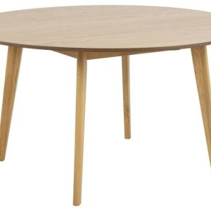 STÓŁ OKRĄGŁY Roxby naturalny 140 cm DREWNIANE NOGI fornir 310443