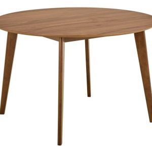 STÓŁ OKRĄGŁY Roxby orzech 105×76 cm FORNIR i KAUCZUK 567556