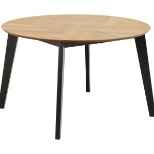 Stół okrągły rozkładany 120-198 cm Herringbone, jodełka lakierowana 784831
