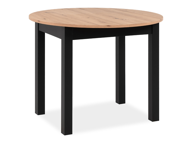 Stół okrągły rozkładany Coburg 100-140x76 dąb artisan/czarny 798337