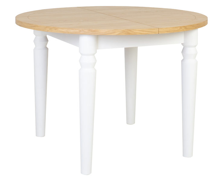 Stół okrągły rozkładany Dunlem 110/150x75 drewno naturalne/biały 1057327