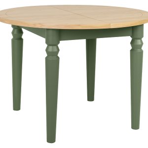Stół okrągły rozkładany Dunlem 110/150×75 drewno naturalne/zielony oliwkowy 1057328 Stół okrągły rozkładany Dunlem 110/150×75 drewno naturalne/zielony oliwkowy 1057328