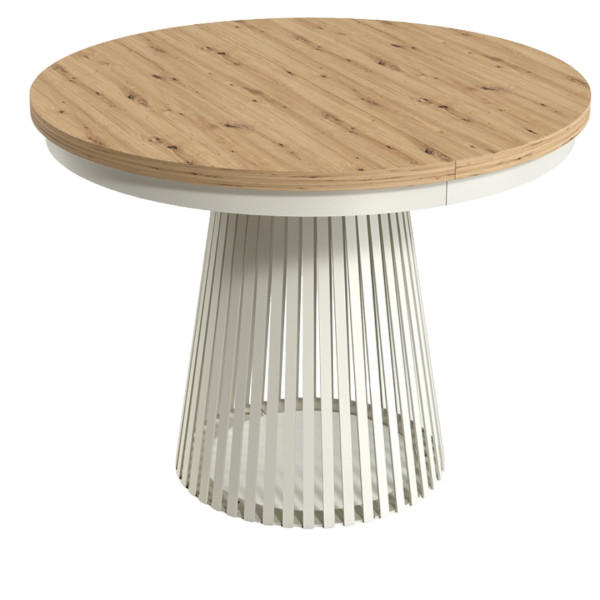 Stół Okrągły Rozkładany LAMELLA 100-180 Dąb Artisan Nogi Kaszmir Loft 722865