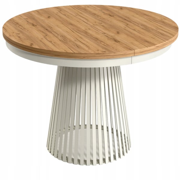 Stół Okrągły Rozkładany LAMELLA 100-180 Dąb Craft Nogi Kaszmir Loft 722867
