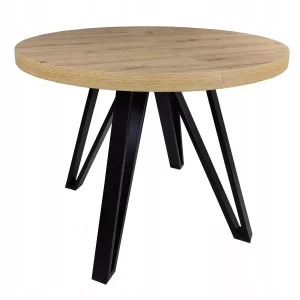 Stół okrągły rozkładany METAL DĄB ARTISAN Ø100/200 566168 Stół okrągły rozkładany METAL DĄB ARTISAN Ø100/200 566168