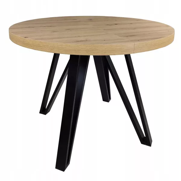 Stół okrągły rozkładany METAL DĄB ARTISAN Ø100/200 566168