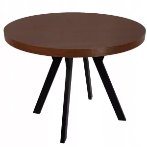 Stół okrągły rozsuwany nogi Metal Y Czarne ORZECH CIEMNY Ø100/200 cm 566207 Stół okrągły rozsuwany nogi Metal Y Czarne ORZECH CIEMNY Ø100/200 cm 566207