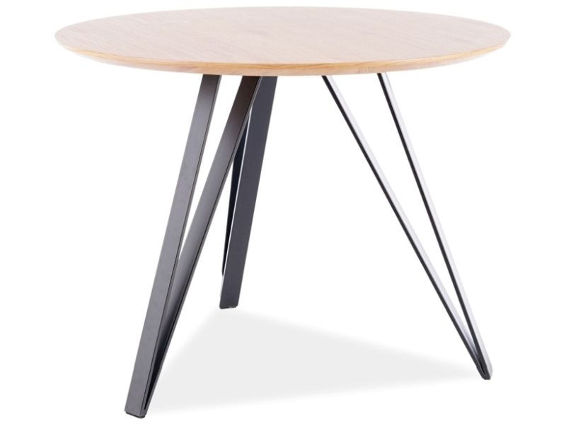 Stół okrągły TETIS 100x100 dąb/czarny 841015
