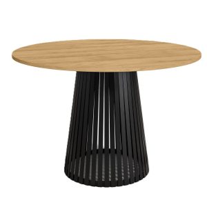 Stół okrągły VIV z lamelami do jadalni , salonu, blat 100 cm – dąb hikora 736718 Stół okrągły VIV z lamelami do jadalni , salonu, blat 100 cm – dąb hikora 736718