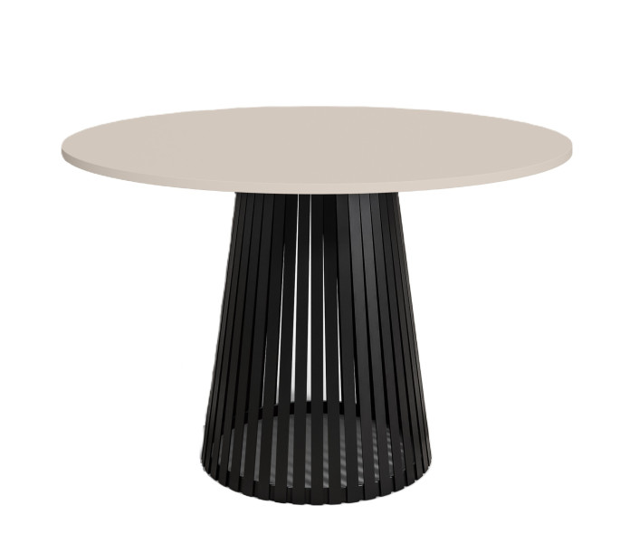 Stół okrągły VIV z lamelami do jadalni , salonu, blat 100 cm - kaszmirowy 736661