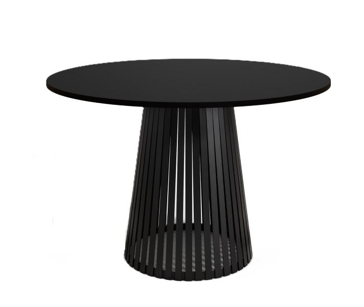 Stół okrągły VIV z lamelami do jadalni , salonu, blat 110 cm - czarny 736692