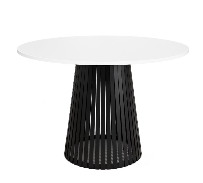 Stół okrągły VIV z lamelami do jadalni , salonu, blat 75 cm - biały 736704