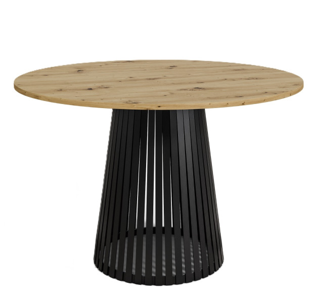 Stół okrągły VIV z lamelami do jadalni , salonu, blat 75 cm - dąb artisan 736703