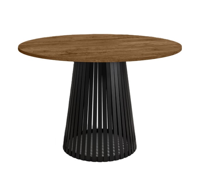 Stół okrągły VIV z lamelami do jadalni , salonu, blat 75 cm - dąb lefkas 736653