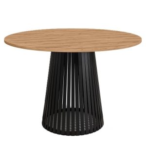 Stół okrągły VIV z lamelami do jadalni , salonu, blat 90 cm-dąb craft złoty 736651 Stół okrągły VIV z lamelami do jadalni , salonu, blat 90 cm-dąb craft złoty 736651