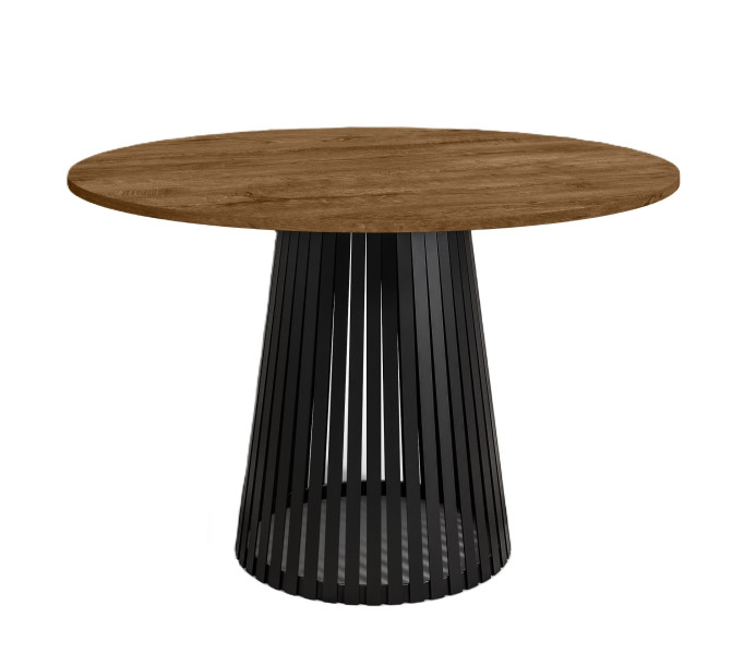 Stół okrągły VIV z lamelami do jadalni , salonu, blat 90 cm - dąb lefkas 736700