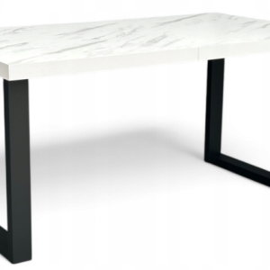 Stół prostokątny 80×140 rozkładany do 240 cm MARMUR biały + nogi metalowe 649768 Stół prostokątny 80×140 rozkładany do 240 cm MARMUR biały + nogi metalowe 649768