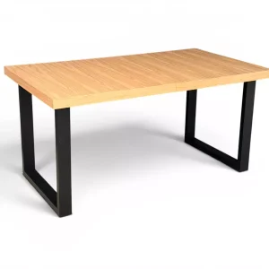 Stół Prostokątny Fornirowany 90×160/200cm Nogi Metal U Czarne 1078925 Stół Prostokątny Fornirowany 90×160/200cm Nogi Metal U Czarne 1078925