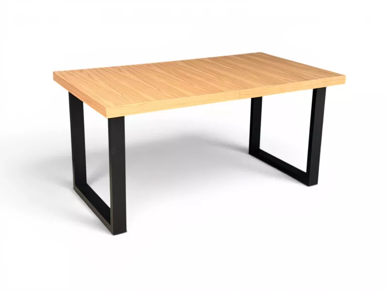 Stół Prostokątny Fornirowany 90x160/200cm Nogi Metal U Czarne 1078925