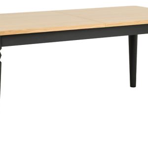Stół prostokątny rozkładany Dunlem 180/260×90 drewno naturalne/czarny mat 1057331 Stół prostokątny rozkładany Dunlem 180/260×90 drewno naturalne/czarny mat 1057331