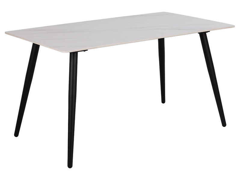 Stół prostokątny Wicklow 140x80 z płyty ceramicznej biały 49481
