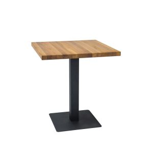 Stół PURO 60×60 dąb naturalna okleina/czarny 840689 Stół PURO 60×60 dąb naturalna okleina/czarny 840689