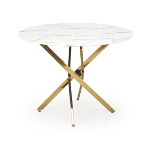 Stół RAYMOND 2 100×100 biały marmur/złoty 991205 Stół RAYMOND 2 100×100 biały marmur/złoty 991205