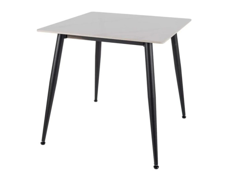 Stół RION 80x80 cm biały marmur/ czarny 840684