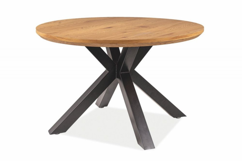 Stół RITMO 120x120 dąb/czarny mat 841010