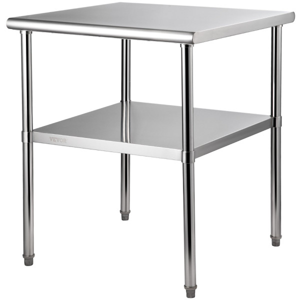 Stół roboczy blat gastronomiczny nierdzewny – 76,2 x 76,2 cm 944462