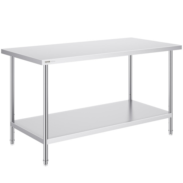Stół Roboczy ze Stali Nierdzewnej – do Warsztatu i Gastronomii 76x152 cm 944448