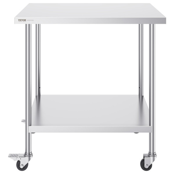 Stół Roboczy ze Stali Nierdzewnej – do Warsztatu i Gastronomii 76x46x95 cm 944467