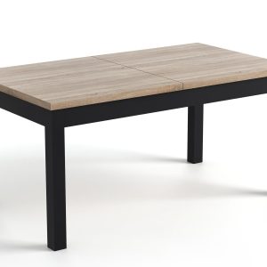 Stół rozkładany 80×80/120 dąb sonoma + nogi czarne 205311 Stół rozkładany 80×80/120 dąb sonoma + nogi czarne 205311