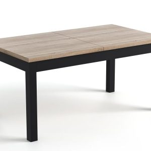 Stół rozkładany 90×90/130 dąb sonoma + nogi czarne 205299 Stół rozkładany 90×90/130 dąb sonoma + nogi czarne 205299
