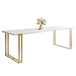 Stół rozkładany ACTON 120×80 złoty/biel arktyczna 192675 Stół rozkładany ACTON 120×80 złoty/biel arktyczna 192675