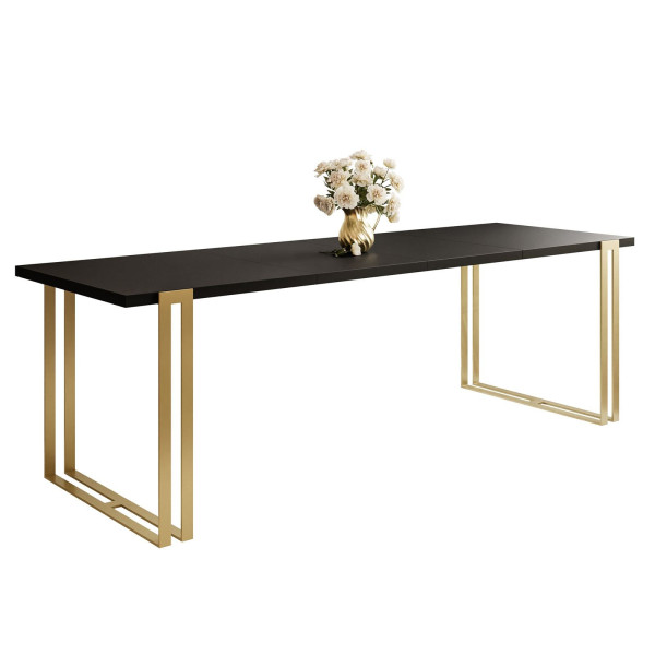 Stół rozkładany ACTON 140x80 złoty/czarny molet 192677