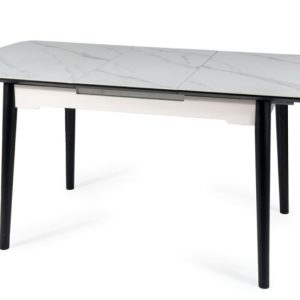 Stół rozkładany APOLLO 120(160)x80 biały marmur/czarny 840745 Stół rozkładany APOLLO 120(160)x80 biały marmur/czarny 840745