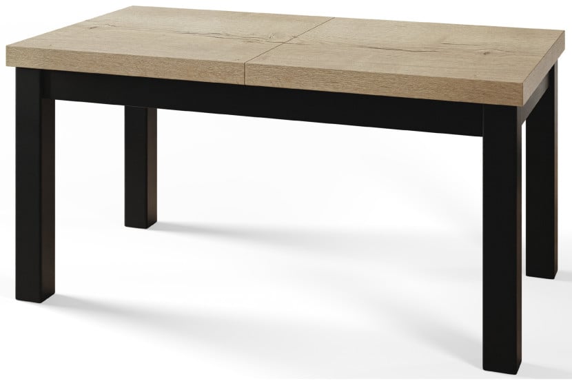 Stół rozkładany CLASSIC 120/160X80 dąb Halifax/czarny 1016152